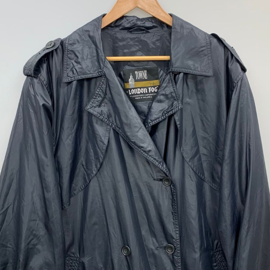 中古◆ロンドンフォグ バルカラーコート 70S ナイロン グレー メンズ サイズ 42 LONDON FOG 【AFA15】