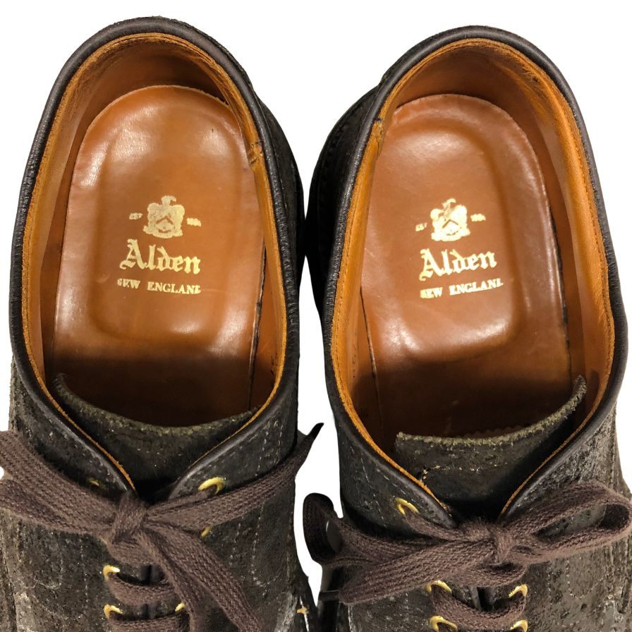 オールデン 31910 スウェード ウイングチップ シューズ モスグリーン サイズ7.5 ALDEN ビジネスシューズ 約25.5cm【LA】【中古】