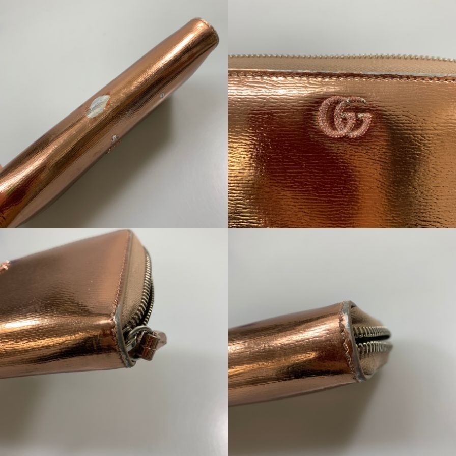 グッチ 長財布 ラウンドジップ ダブルG メタリック バイカラー 854696 GUCCI【AFI11】