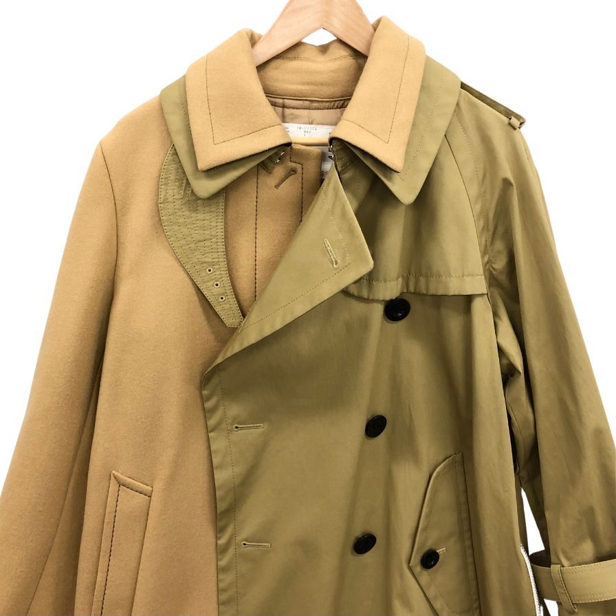 極美品◆サカイ 19年製 再構築コート レディース サイズ1 19-04534 ベージュ sacai 【AFB11】