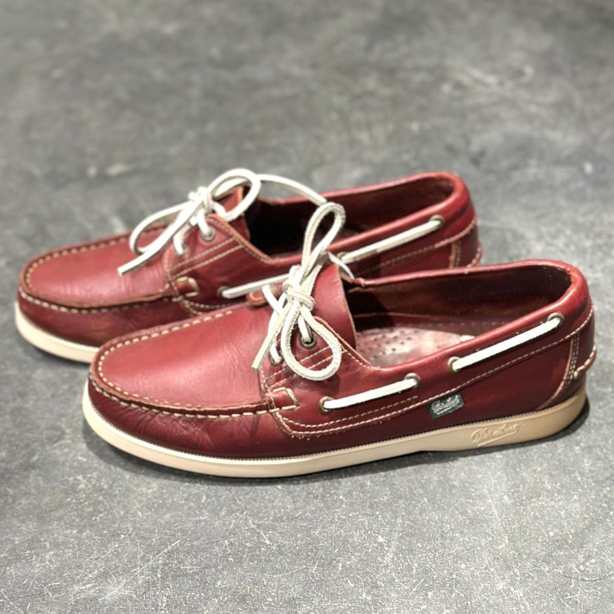 パラブーツ レザーデッキシューズ バース バーガンディ メンズ UK7 PARABOOT ビジネスシューズ 約25.5cm【LA】【中古】