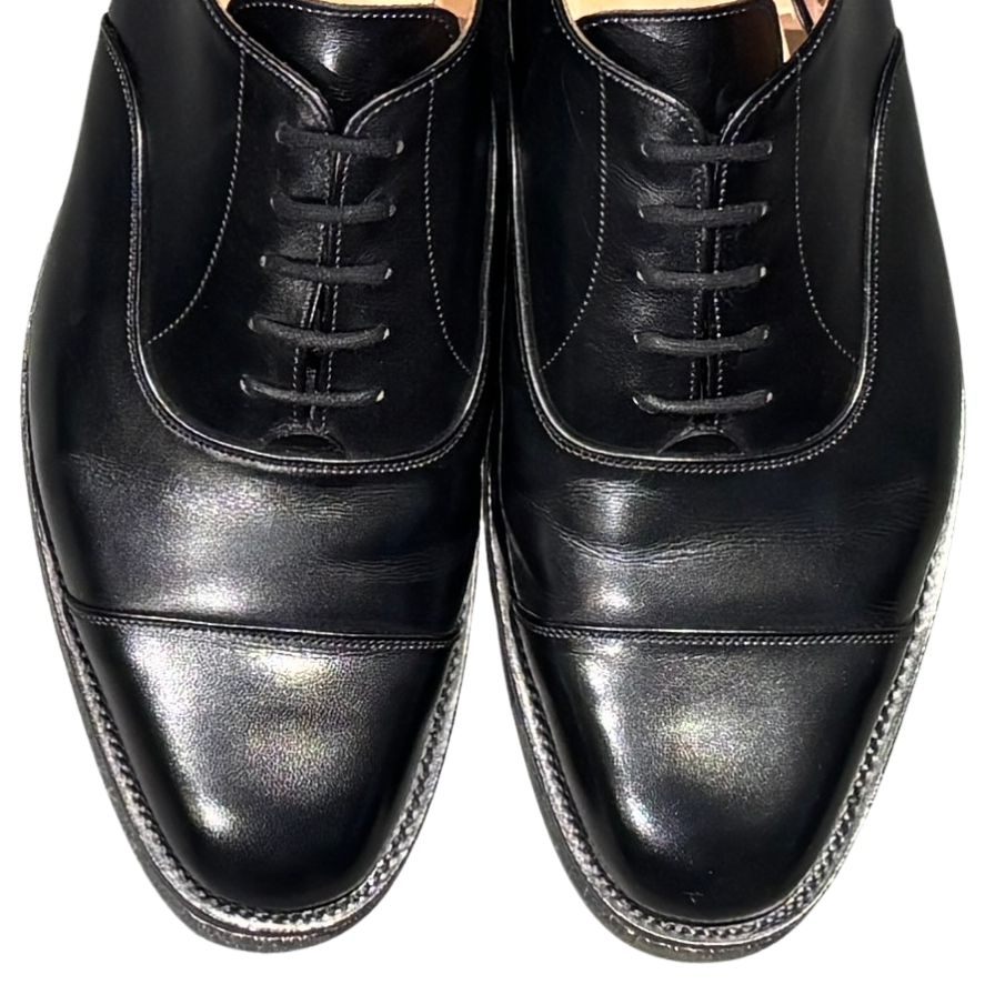 トリッカーズ レザーシューズ リージェント ストレートチップ カーフ ブラック サイズ8.5 メンズ Tricker's ビジネスシューズ 約27.0cm【LA】【中古】