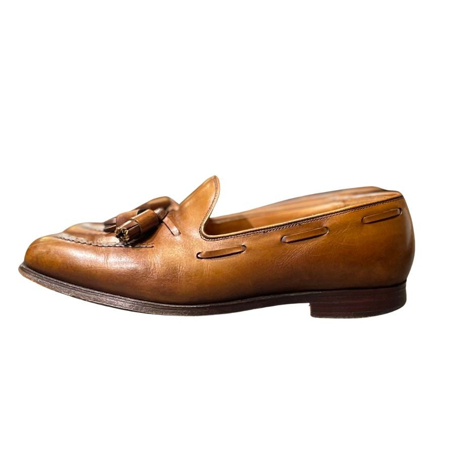 クロケット&ジョーンズ レザーシューズ キャベンデッシュ3 タッセルローファー カーフ ブラウン サイズUK7.5E CROCKETT&JONES ローファー 約26.5cm【LA】【中古】