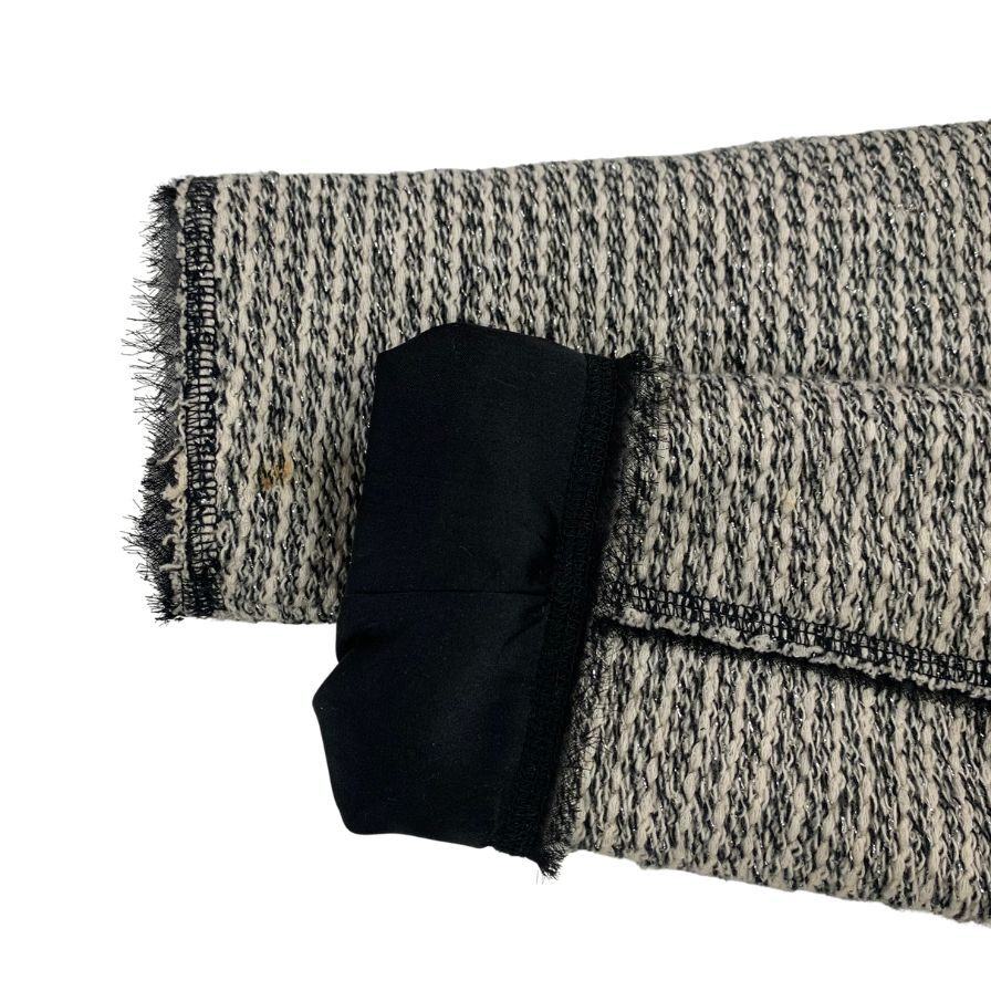 中古◆ザラ ウーマン ノーカラージャケット ツイード レディース サイズL ZARA WOMAN 【AFB40】