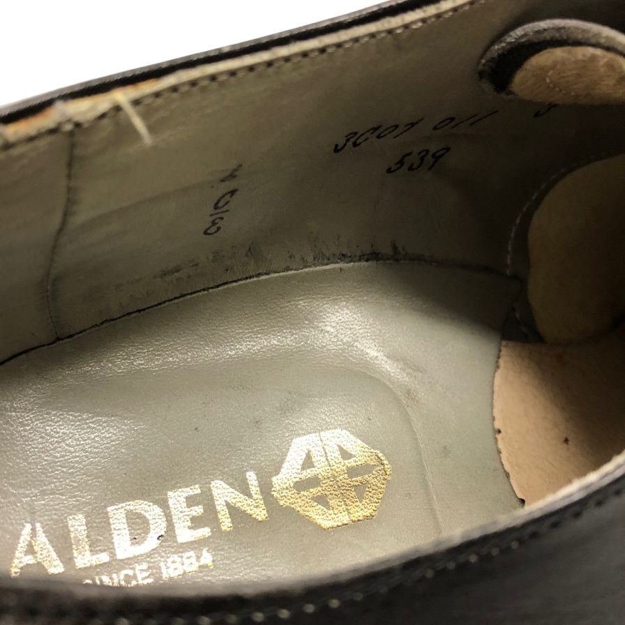 オールデン レザーシューズ Vチップ 539 カーフ モディファイドラストブラック メンズ サイズUS6 ALDEN 約24.5cm【AFC7】