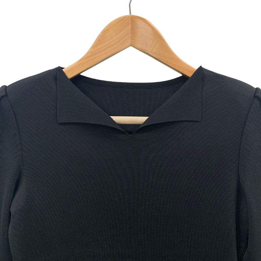 新品同様◆フォクシー 襟付きニット ロングスリーブ ブラック レディース サイズ38 39107 FOXEY 【AFB24】