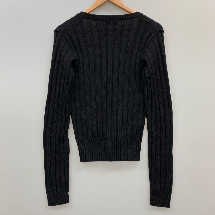 極美品◆ドルチェ&ガッバーナ カーディガン リブ ウール100% レディース サイズ40 ブラック DOLCE&GABBANA 【AFB3】