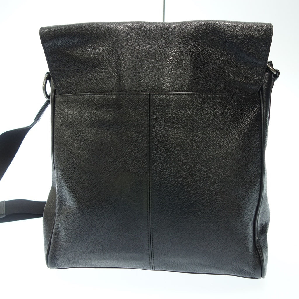美品◆コーチ ショルダーバッグ メッセンジャーバッグ レザー ブラック COACH【AFE12】