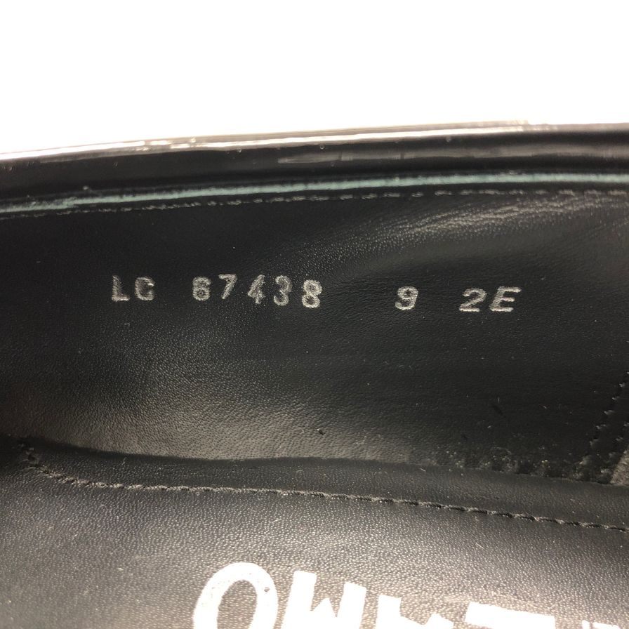 フェラガモ ビットローファー 67438 ベロア メンズ ブラック サイズ9 FERRAGAMO 約26.5cm【AFC47】