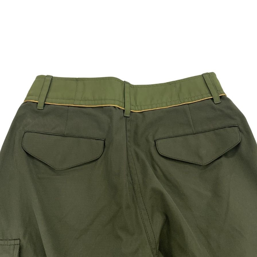美品◆サカイ クロップドパンツ 20-04855 20AW カーキ レディース サイズ3 sacai 【AFB31】