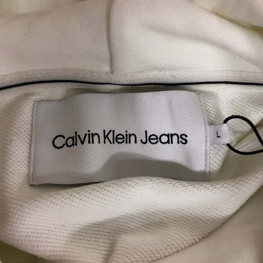 未使用◆カルバンクラインジーンズ プルオーバーパーカー 24AW J30J323430 サイズL メンズ ホワイト Calvin Klein Jeans 【AFB10】