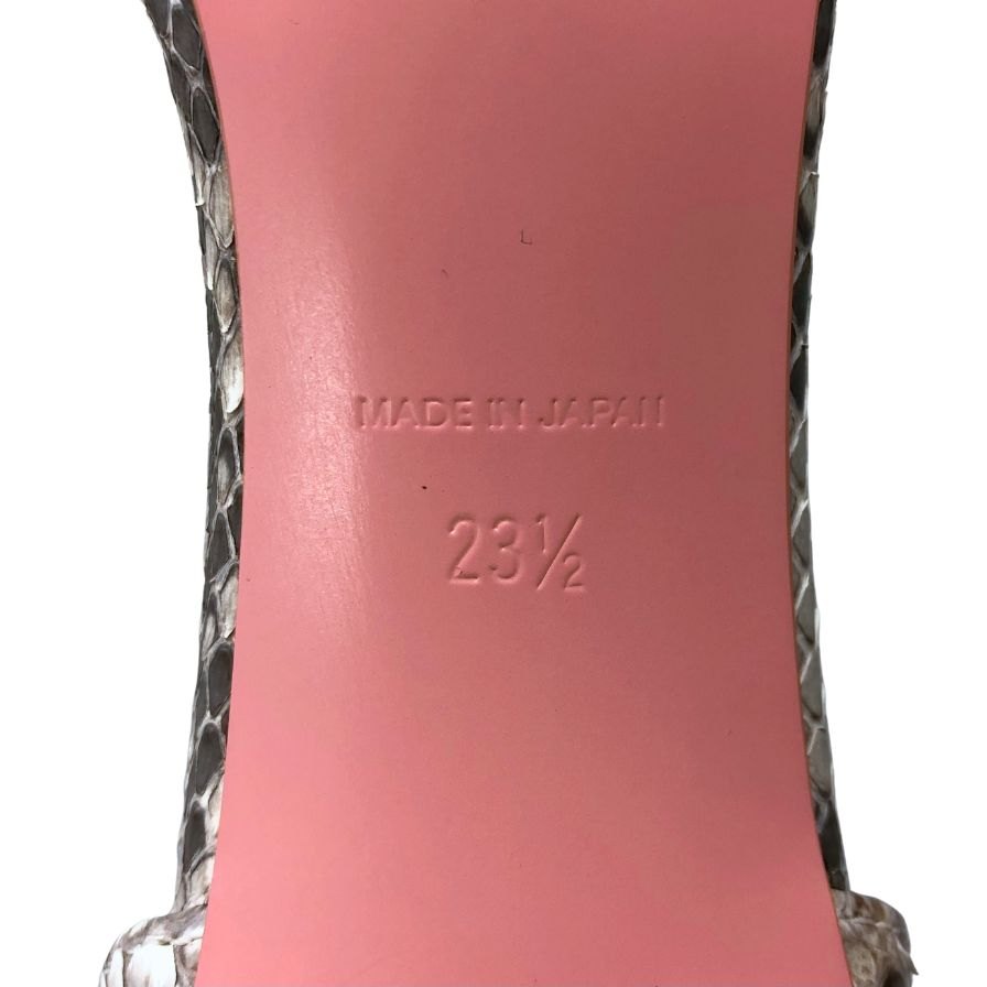 ル プティ ボヌール ヒールサンダル パイソン グレー系 レディース サイズ23.5 Le petit bonheur 約23.5cm【AFC45】