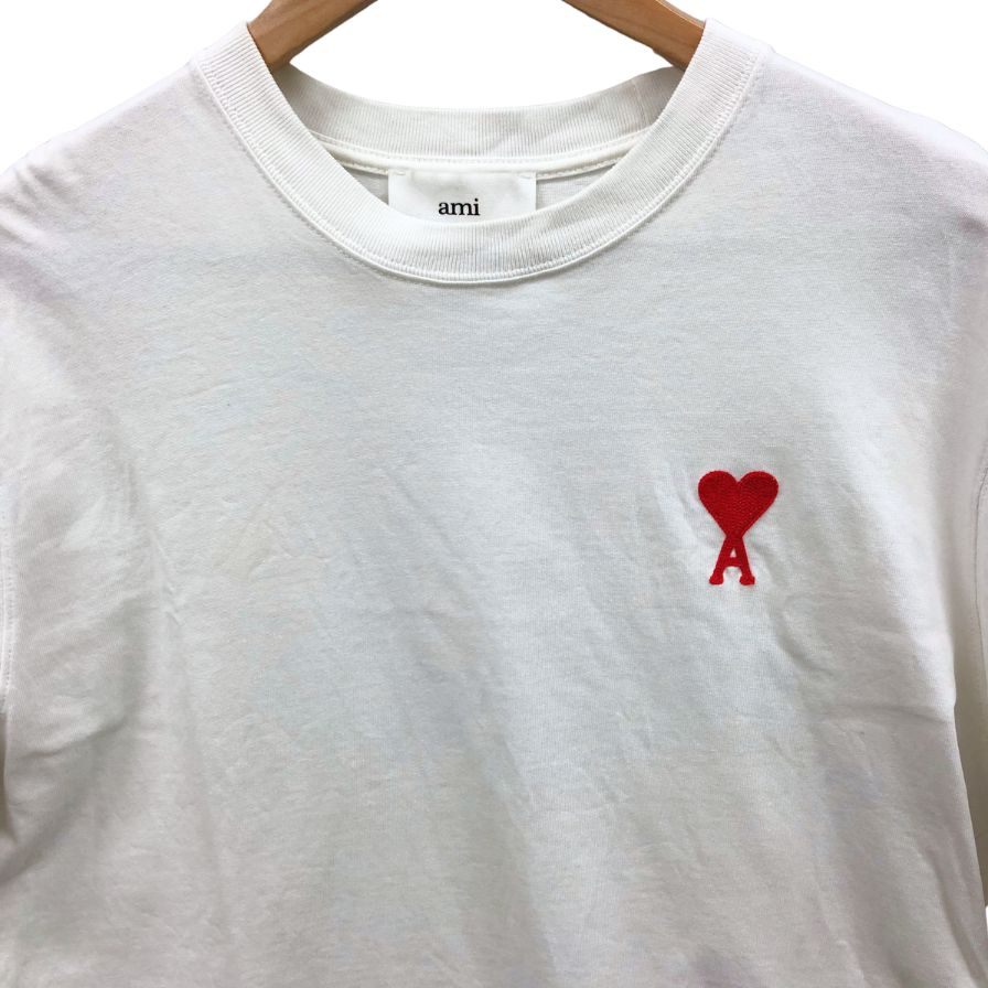 中古◆アミ パリス Tシャツ ワンポイント メンズ サイズS アイボリー AMI Paris 【AFB5】