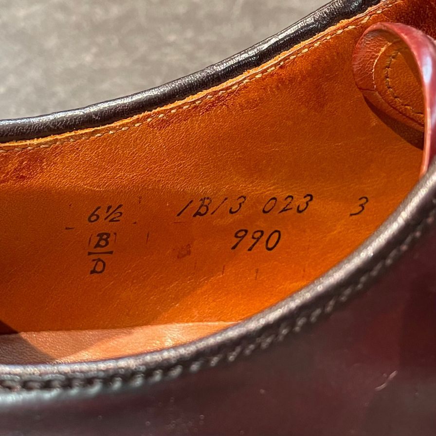 オールデン レザーシューズ プレーントゥ 990 コードバン ダークバーガンディ メンズ サイズUS6.5D ALDEN ビジネスシューズ 約24.5cm【LA】【中古】