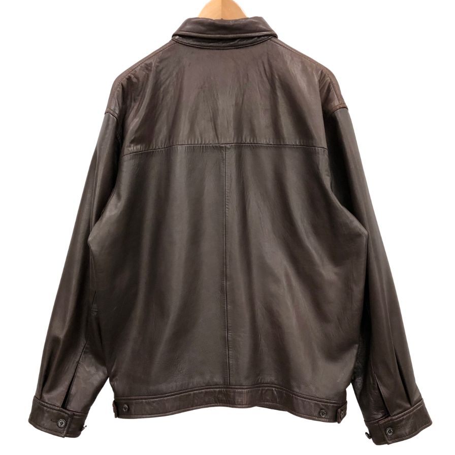美品◆ポロ ラルフローレン シングルライダースジャケット ブラウン メンズ サイズL POLO RALPH LAUREN 【AFB4】