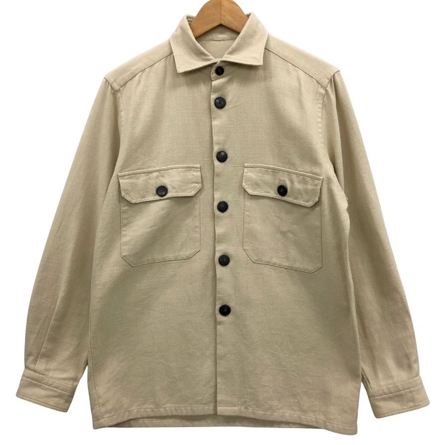 美品◆ギローバー ビームス別注 シャツブルゾン コットン ベージュ メンズ サイズM GUY ROVER BEAMS 【AFB15】