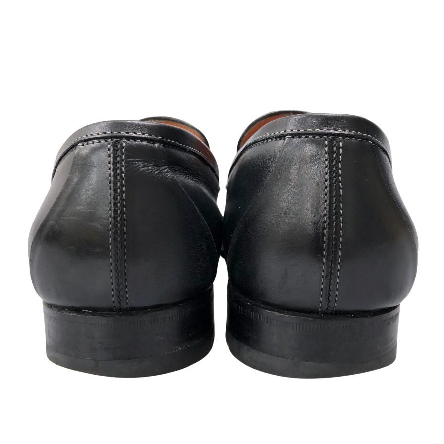 サントーニ レザーシューズ ローファー 12986 ブラック サイズUK7.5 Santoni 約26.5cm【AFC44】