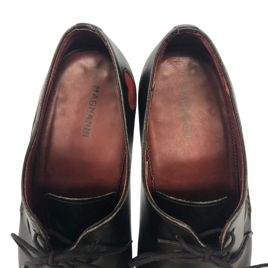 マグナーニ レザーシューズ 2アイレット カジノコレクション サイズ40 ブラック MAGNANNI 約24.5cm【AFC34】