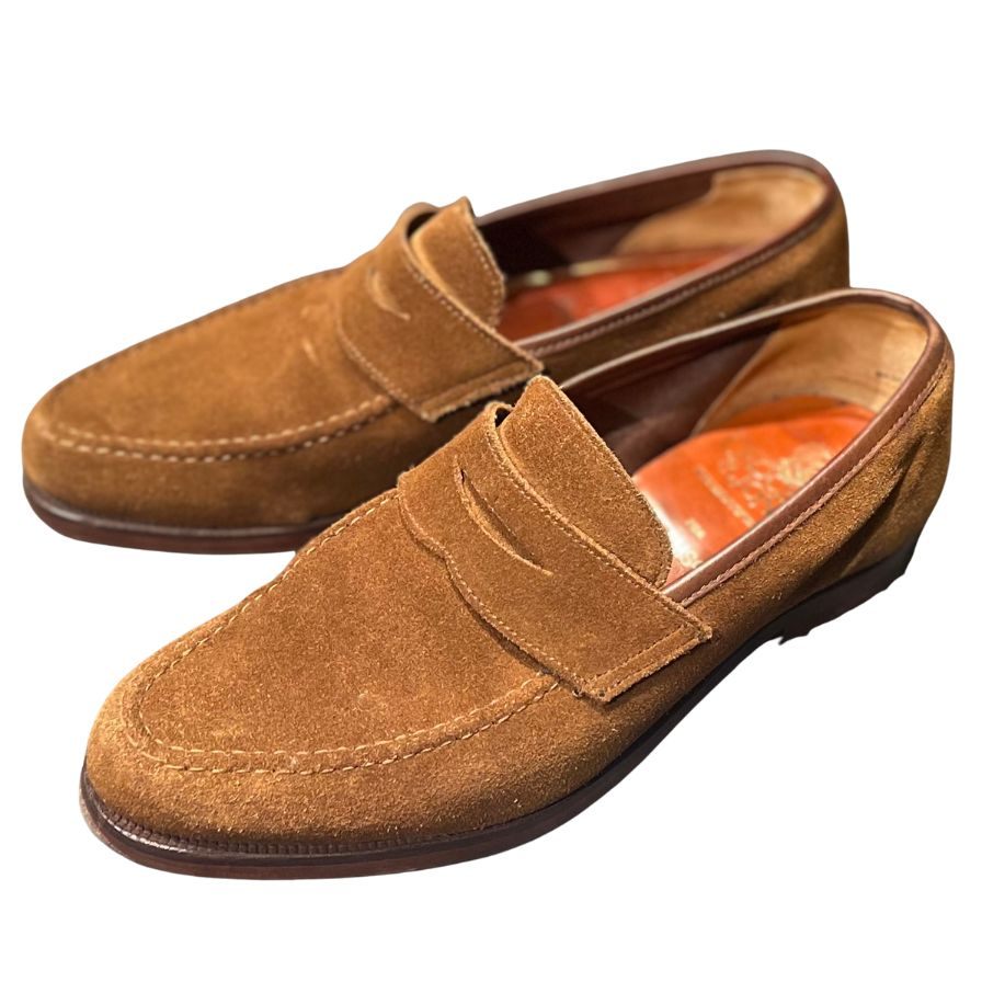 クロケット&ジョーンズ ローファー カムデン ビームスF別注 スエード ダークブラウン メンズサイズUK5.5E CROCKETT&JONES CAMDEN ローファー 約24.0cm【LA】【中古】