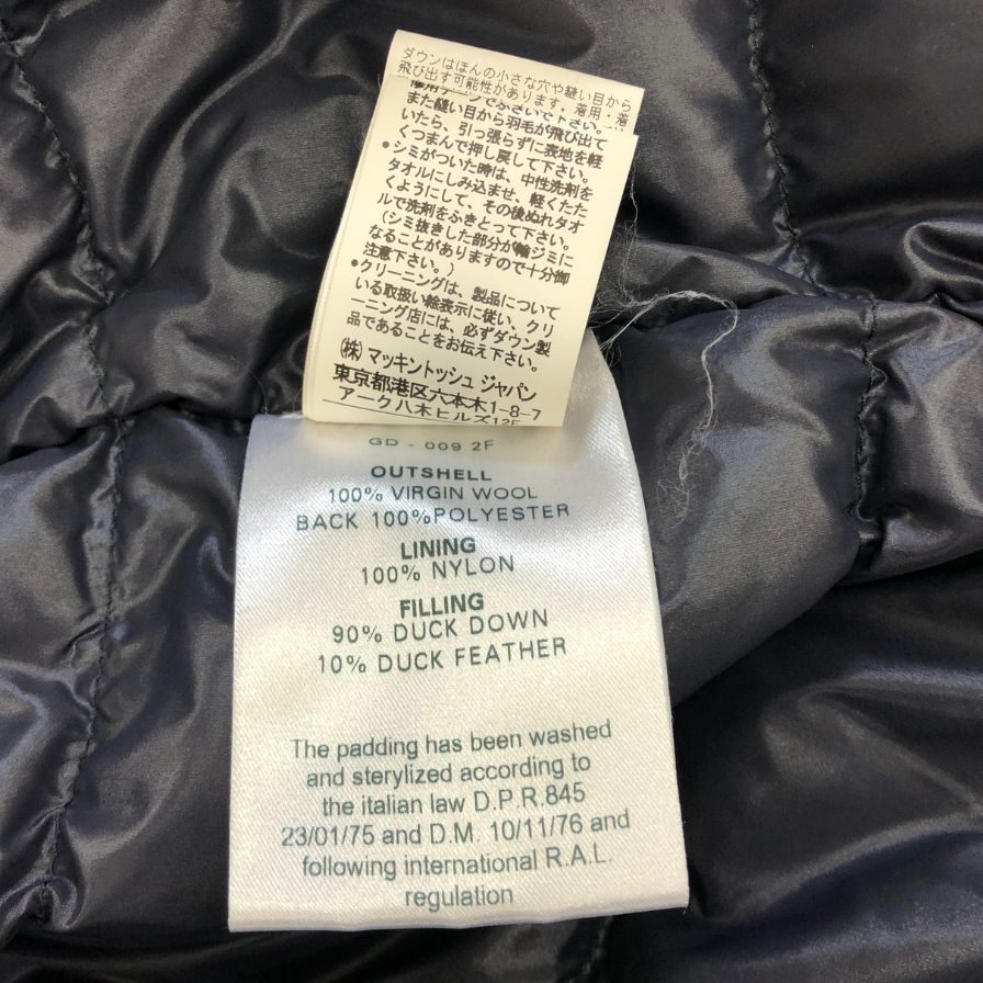 中古◆マッキン トッシュ ダブルブレスト ダウン メンズ サイズ 36 ネイビー系 MACKINTOSH 【AFA18】