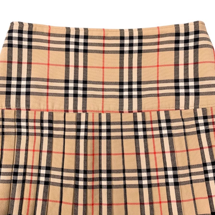バーバリー スカート ノバチェック カットオフ ベルト ミニスカート プリーツ 現行 ベージュ系 レディース サイズUK6 BURBERRY LONDON【AFB40】
