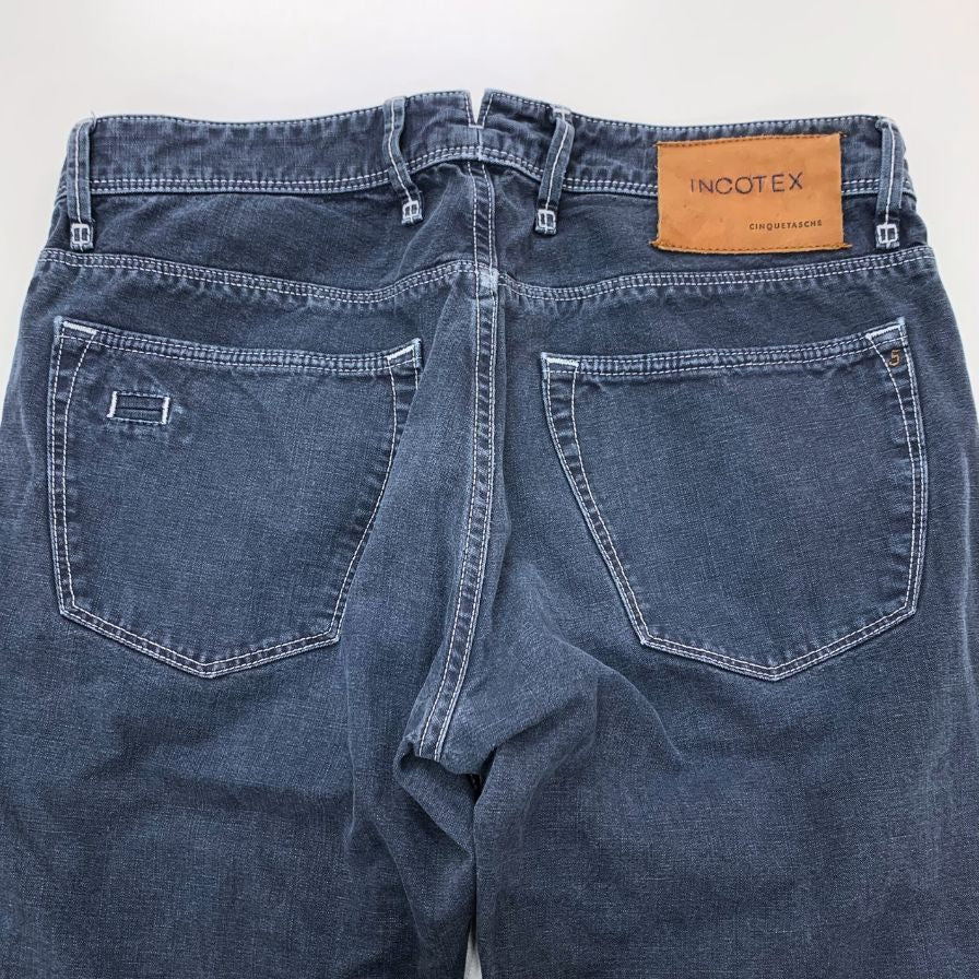 インコテックス デニムパンツ 001Xo コットン SLOWEAR RAY SLIM ルーマニア製 ネイビー メンズ サイズ33 INCOTEX 【AFB44】