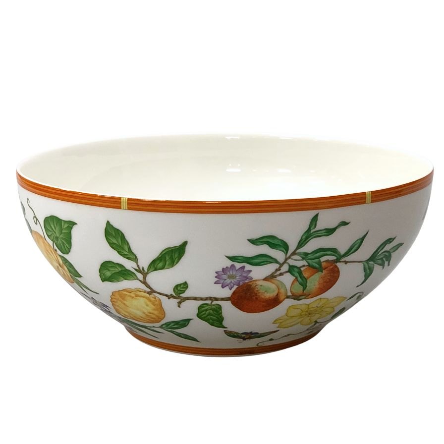 エルメス シエスタ ボウル 花柄 ホワイト 約25㎝ HERMES【AFI28】【中古】