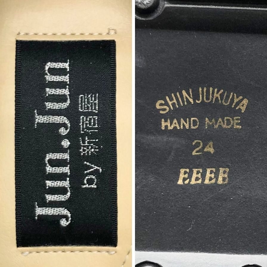 ジュンジュンバイ新宿屋 スニーカー 2210 レザー オリーブ ブロンズ ネブラ ナチュラメタ レディース サイズ24 Jun.Jun by shinjukuya 約24.0cm【7-18】