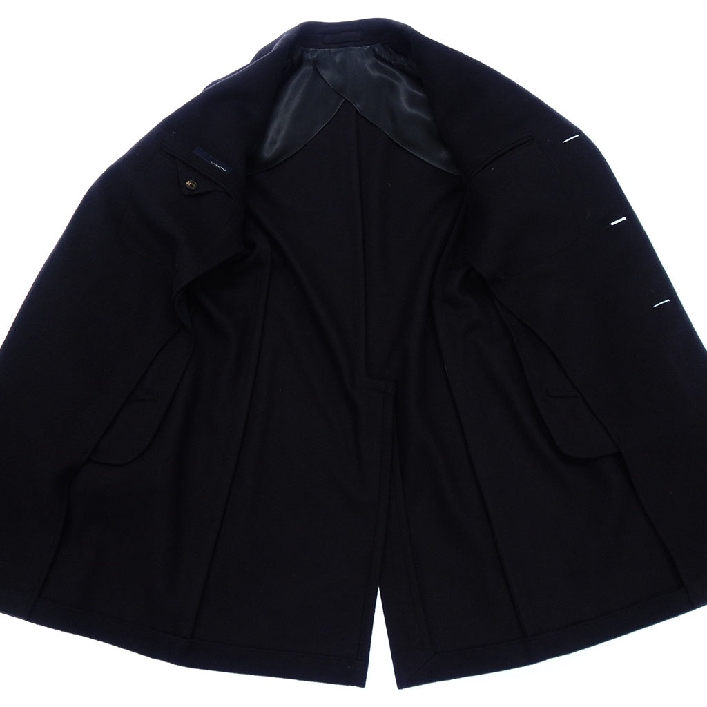 美品◆ラルディーニ チェスターコート JJ23143AQ ウールフランネルソリッド メンズ ネイビー サイズ44 LARDINI【LA】