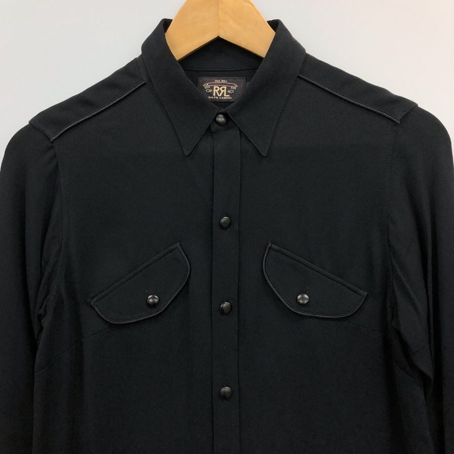 美品◆ダブルアールエル ラルフローレン ウエスタンシャツ ブラック メンズ サイズM相当 RRL RALPH LAUREN 【AFB46】