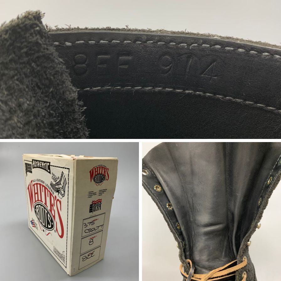 ホワイツブーツ ワークブーツ スモークジャンパー スエード 375 ブラック メンズ サイズ8E White's Boots SMORK JUMPER 約26.0cm【AFD4】