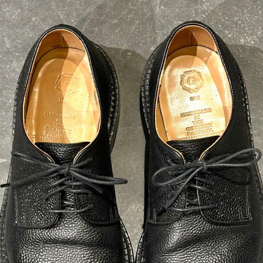 グレンソン レザーシューズ S199G 426 プレーントゥ トリプルウェルト グレインレザー ブラック サイズ6.5G GRENSON ビジネスシューズ 約25.0cm【LA】【中古】