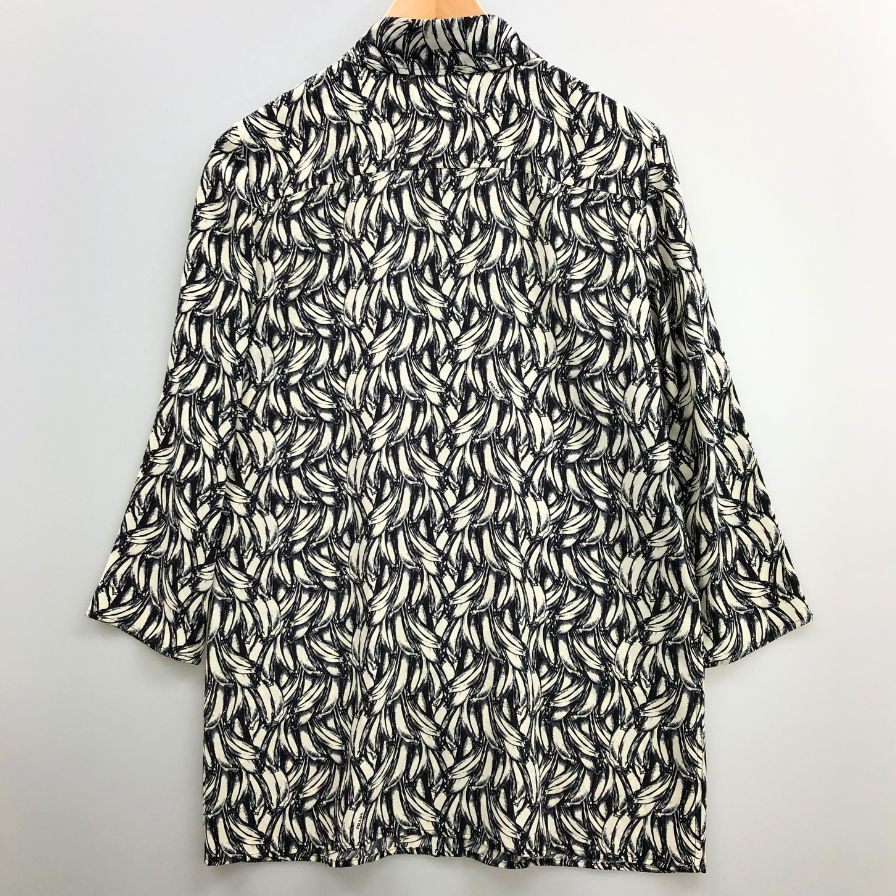 極美品◆プラダ 18SS 七分丈シャツ 総柄 シルク サイズ40 レディース PRADA 【AFB6】