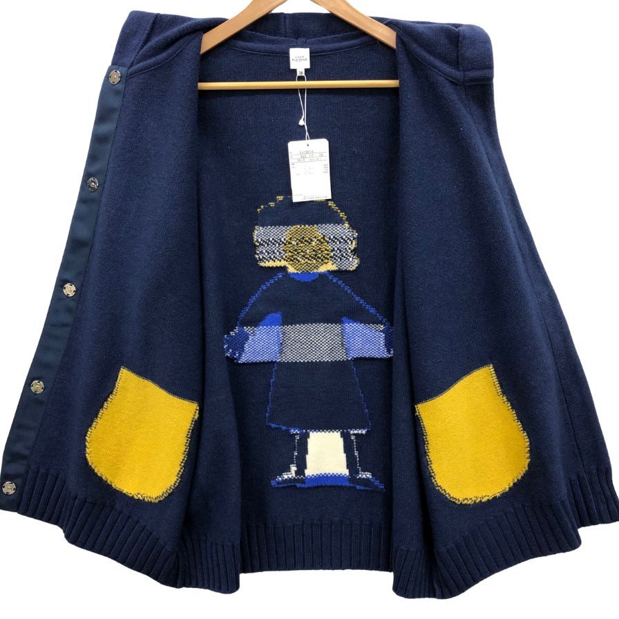 新品同様◆カーサピッコーネ カーディガン ネイビー サイズ38 レディース CASA PICONE 【AFB22】