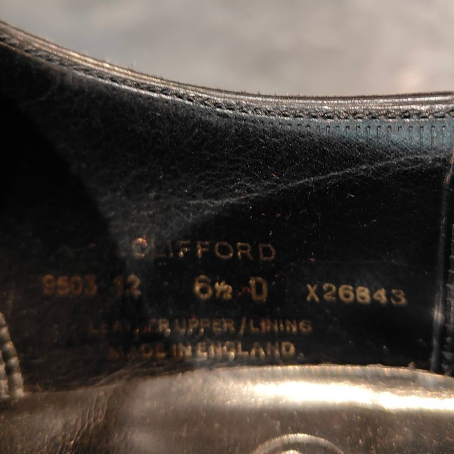 クロケット&ジョーンズ レザーシューズ クリフォード ウイングチップ ブラック サイズUK6.5D メンズ Crockett&Jones ビジネスシューズ 約25.0cm【LA】【中古】