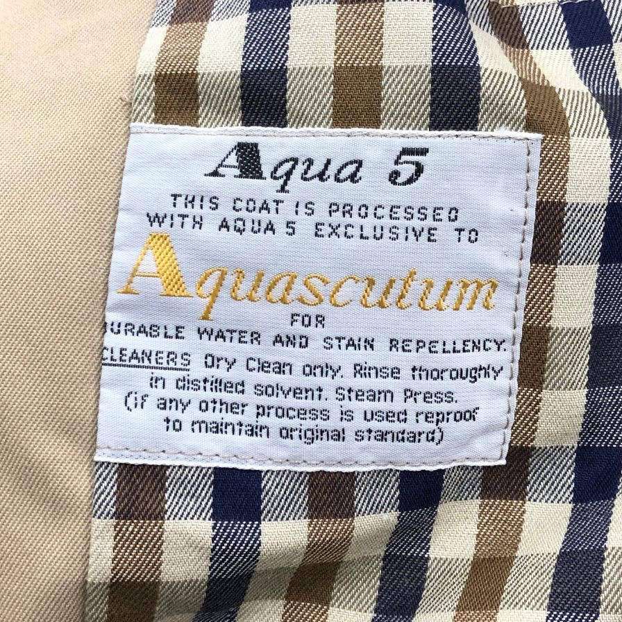 アクアスキュータム バルカラーコート 70S アクア5 ヴィンテージ イングランド製 ベージュメンズ サイズ36 Aquascutum【LA】