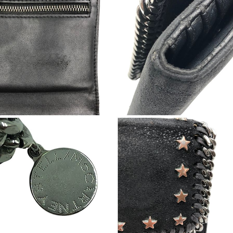 ステラ マッカートニー 三つ折り財布 チェーン ファラベラ スター ブラック系 レディース Stella McCartney【AFI14】