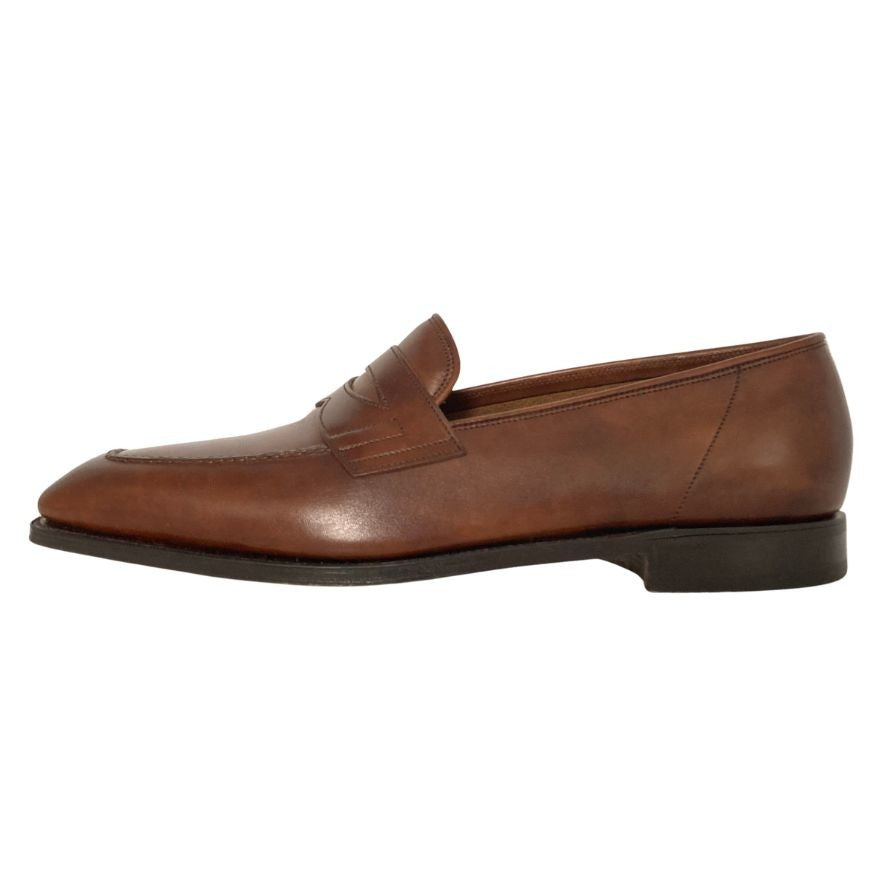 ジョンロブ アシュレイ ローファー スクエアトゥ カーフ ブラウン サイズ9E JOHNLOBB ローファー 約27.5cm【LA】【中古】