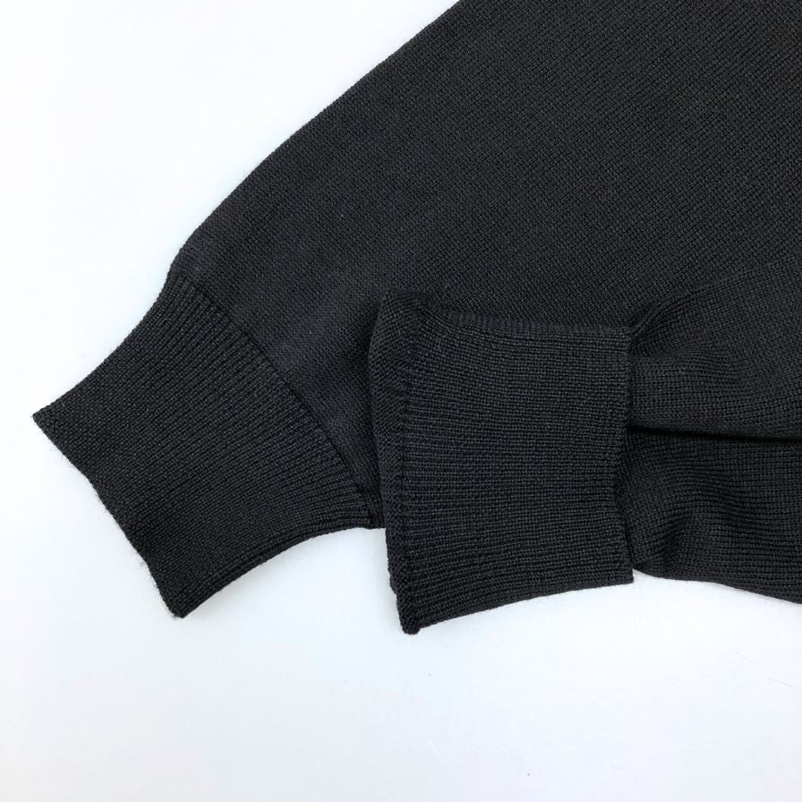 極美品◆フィリッププレイン カーデイガン スカルビジュー ウール100% レディース サイズL ブラック Philipp Plein 【AFB31】
