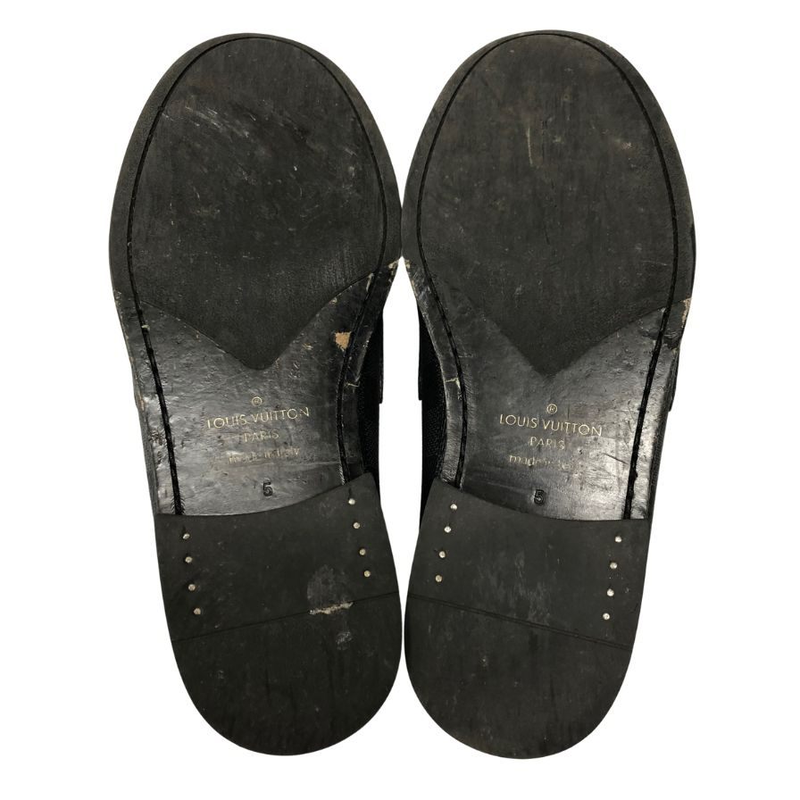 ルイヴィトン ローファー1A4OLB メジャーライン ダミエ ブラック サイズ5 レディース LOUIS VUITTON 約24.0cm【AFC5】