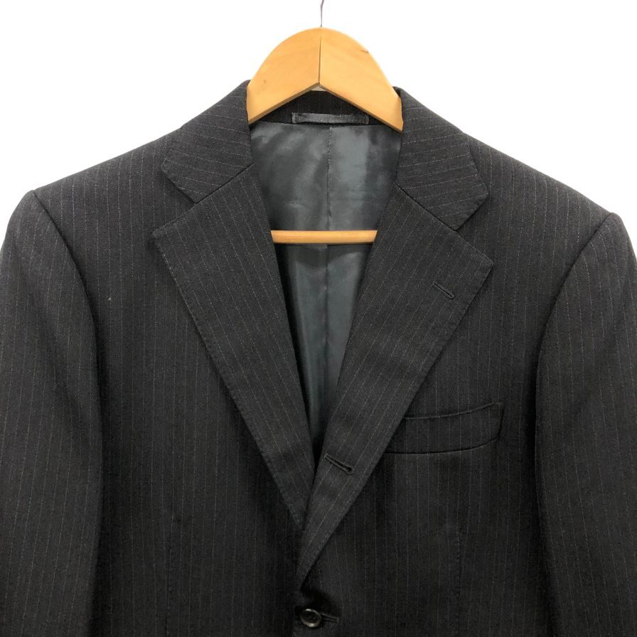 リングヂャケット×カノニコ スーツ セットアップ ストライプ サイズ48 ブラック系 メンズ RING JACKET VITALE BARBERIS CANONICO【AFA24】