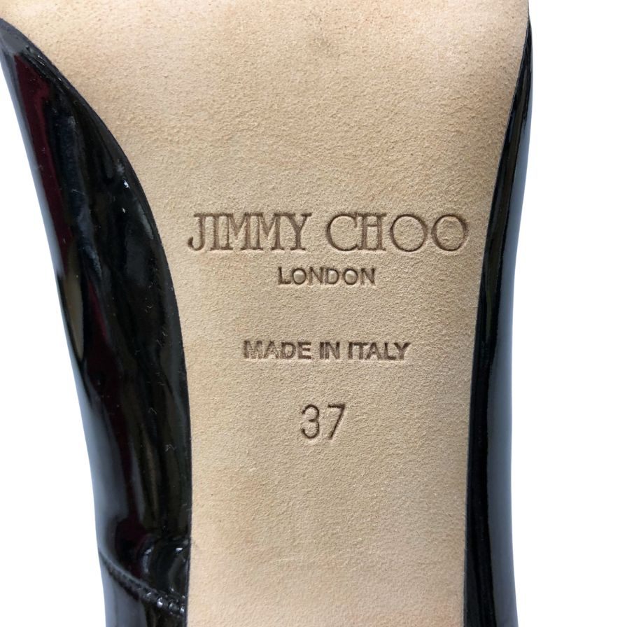 ジミーチュウ パンプス アベル パテントレザー ブラック レディース サイズ37 JIMMY CHOO 約23.0cm【AFD3】