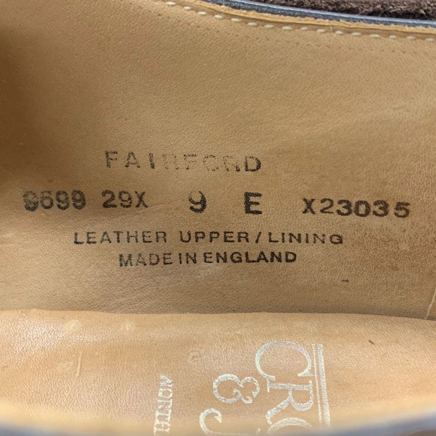 クロケット&ジョーンズ レザーシューズ パンチドキャップ フェアフォード スエード メンズ ブラウン サイズ9 CROCKETT&JONES FAIRFORD 約27.5cm【AFD7】