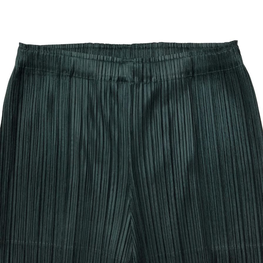 プリーツプリーズ イッセイミヤケ パンツ THICKER BOTTOMS ポリエステル サイズ4 レディース グリーン PLEATS PLEASE ISSEY MIYAKE 【AFB38】