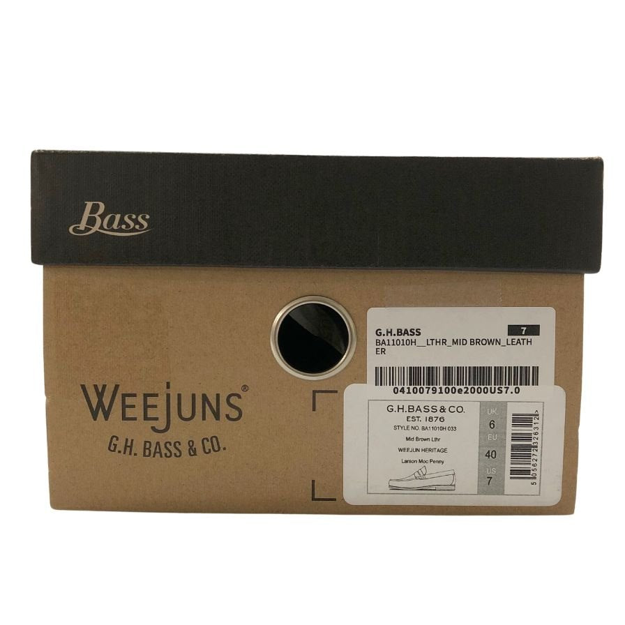 ジーエイチバス ローファー ウィージャンズ ラーソン モカ サイズ7 メンズ ブラウン系 G.H.Bass&Co. WEEJUNS LARSON ローファー 約26.0cm【LA】【中古】