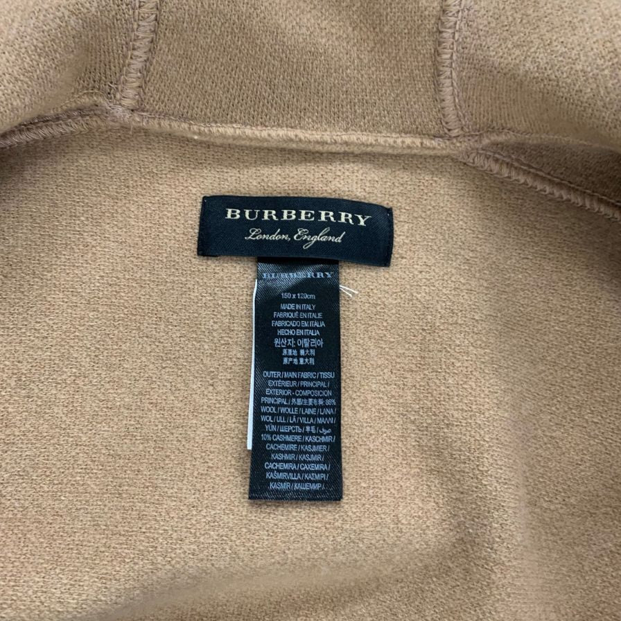 美品◆バーバリー ロンドン ケープ カシミア混 ブラウン イングランド製 BURBERRY LONDON 【AFA9】