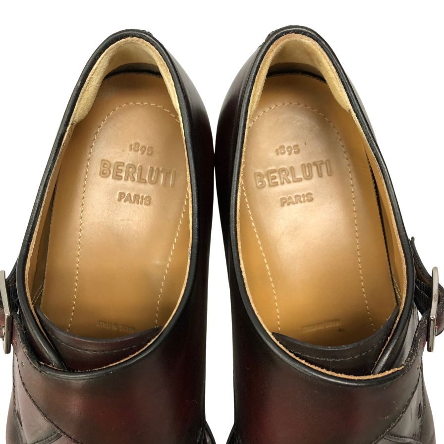 ベルルッティ レザーシューズ シングルモンク メンズ サイズ8.5 バーガンディ Berluti 約26.5cm【AFC33】