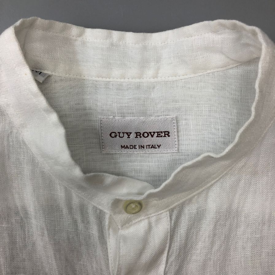美品◆ギ ローバー プルオーバー リネン 長袖 シャツ ホワイト Mサイズ GUY ROVER 【AFB19】