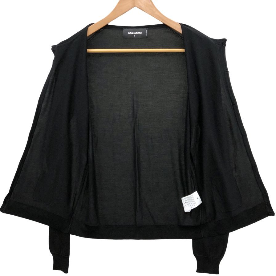 極美品◆ディースクエアード カーディガン シルク100% レディース サイズM ブラック S75HA0522 S15155 DSQUARED2 【AFB28】
