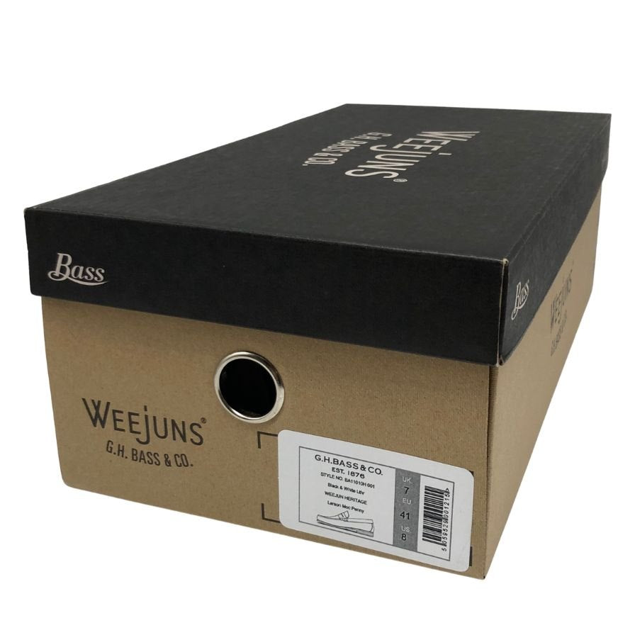 ジーエイチバス ローファー ウィージャンズ ラーソン サイズ8.0 メンズ ブラック ホワイト G.H.Bass&Co. WEEJUNS LARSON ローファー 約26.5cm【LA】【中古】